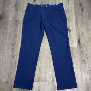 Scales Pants Mens 40x32 Blue All Tides 5 Pockets Performance Golf Pant Stretch